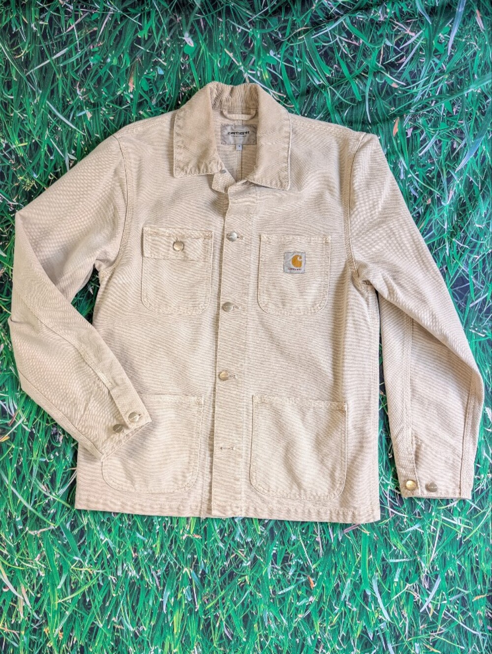 CARHARTT Work In Progress Michigan Coat Size S Color BeigeUnlined Tpl Stich
